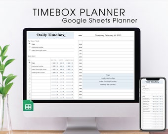 Timeboxplanner: dagelijkse planning voor Google Spreadsheets (digitale download)