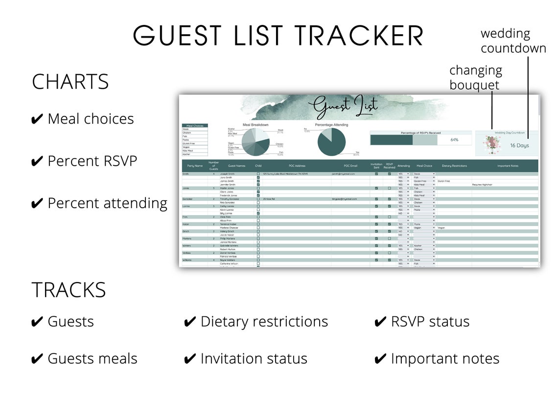 Wedding Planner Google Sheets Wedding Checklist Wedding Seating Chart ...