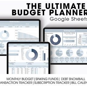 Budget Spreadsheet Google Sheets Budget Spreadsheet Expense Tracker Debt Tracker budget Bill tracker debt payoff monthly bill tracker budget