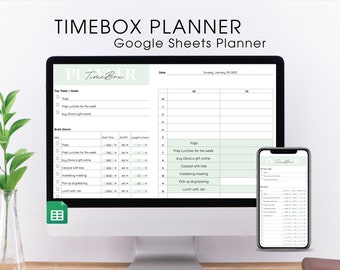 Timeboxplanner: dagelijkse planning voor Google Spreadsheets (digitale download)