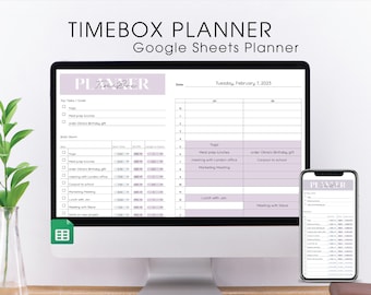 Dagelijkse planner met tijdblokkering: Google Spreadsheets-timeboxsjabloon (digitale download)