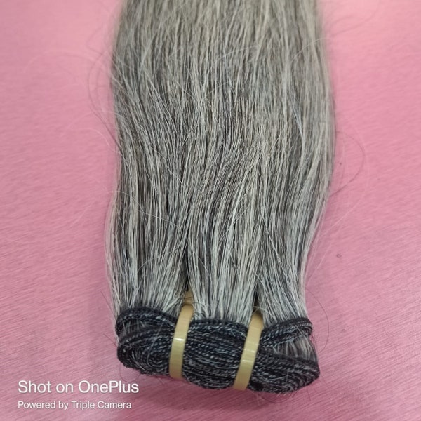 Buy Natural Grey Straight Hair Bundles 100% Human Hair Weave Extension For Women