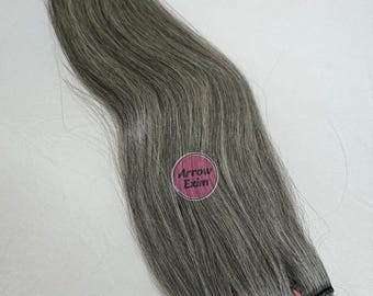 Natural Grey Straight Hair Bundles made of 100% Human Hair Weave Extensions for Women
