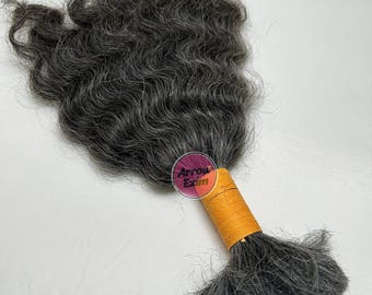 Grey Deep Curly Bulk Human Hair for Braiding | 100% Virgin Remy Salt & Pepper