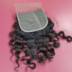 Natural Remy Virgin Curly HD lace closure unprocessed human hair from India