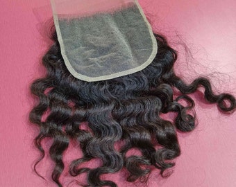 Natural Remy Virgin Curly HD lace closure unprocessed human hair from India