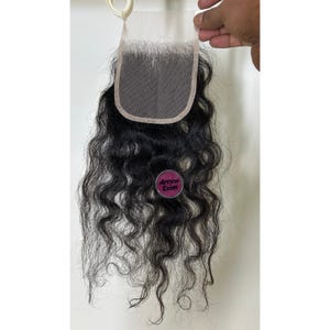 Natural Curly Lace Closure From India | Unprocessed Virgin Human Hair, Free/Middle Part