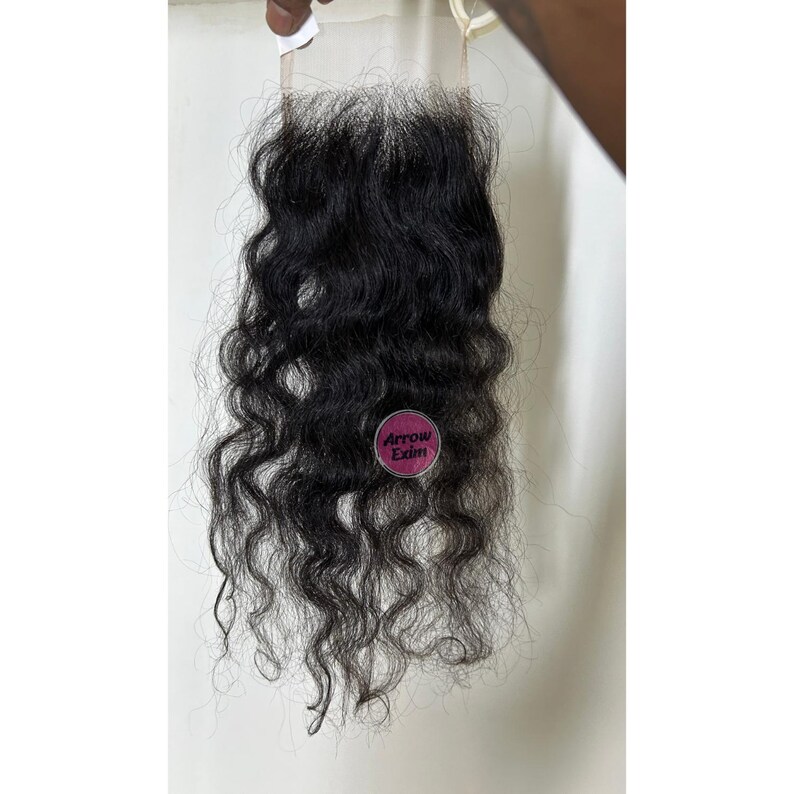 Natural Curly Lace Closure From India | Unprocessed Virgin Human Hair, Free/Middle Part