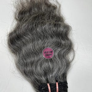 Natural Grey Curly Virgin Human Hair Extensions Pure Gray Hair Double Weft Bundles