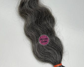 Natural Grey Wavy Tape-In Hair Extensions: Remy Human Hair, Single Donor
