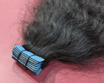 Natural Indian Remy deep curly tape in hair extensions