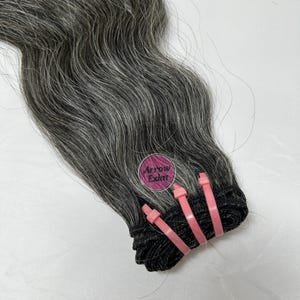 Natural Grey Wavy Human Hair Bundles: Remy Virgin Weave Extensions