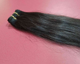 Natural Straight Indian Black Human Hair Bundle Double Weft hair