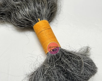 Non-Weft Raw Bulk Grey Curly Human Hair Extensions | Unprocessed Braiding Hair from Single Donors | 100% Natural Loose Curly Bundles