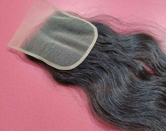 HD lace closure human hair wavy hair unprocessed from Single donors