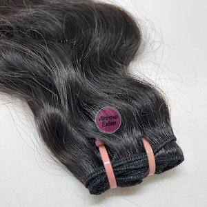 Natural Wavy Virgin hair extensions, Double weft, single Donor Raw Unprocessed human hair from temple