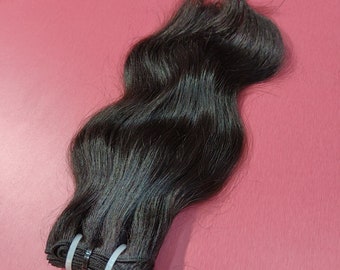 Natural Wavy Virgin hair extensions Double weft single Donor Raw Unprocessed human hair from temple
