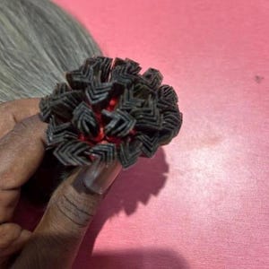 Extensiones de cabello humano con punta en K de color gris, preadheridas, con queratina de fusión de la India