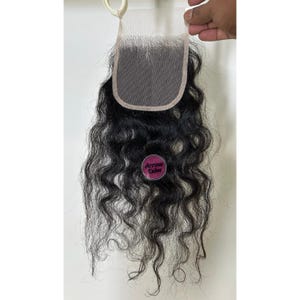 Natural Curly Lace Closure From India | Unprocessed Virgin Human Hair, Free/Middle Part