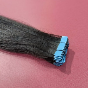 ショートヘア用のナチュラルストレートバージンヘアエクステンションの目に見えないテープ