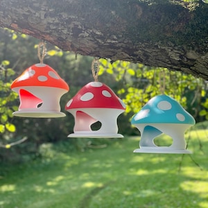 Colorful Mushroom Bird Feeder