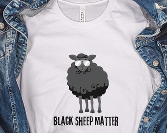 Black Sheep Matter Funny Shirt, Brother&#39;s Funny T-Shirt, Annoying Sibling, Bad One, Pun, Scape Goat, Sheep Sunglasses