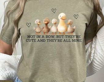 Mother Duck Tshirt, Cute Mother's Day Gift, Mom Of Five Gift, Ducks In Row, Funny Mom T-Shirt, Funny Mama Duck Tee, Cute Cottagecore Mom