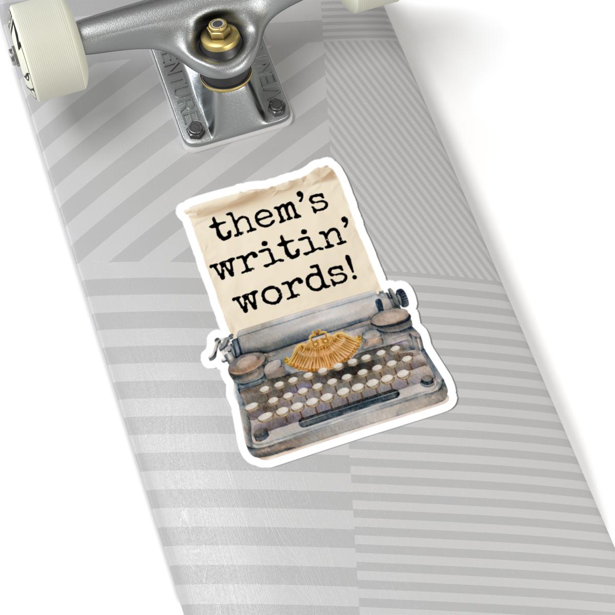 Funny Writer Sticker, Typewriter, Fightin' Words, Author Sticker ...
