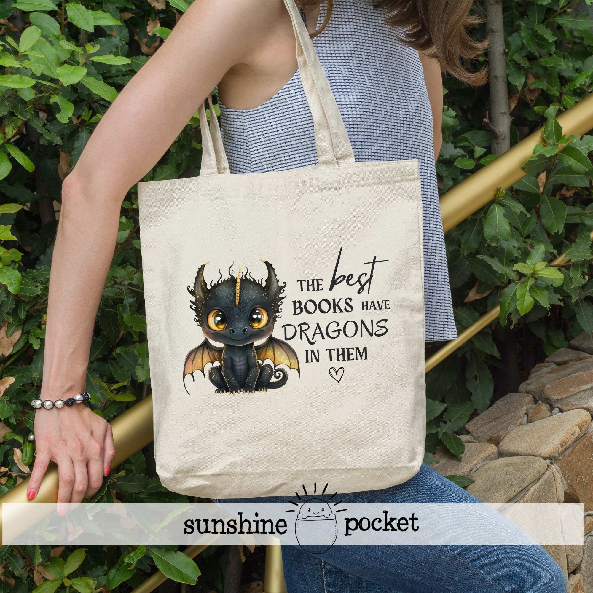 Dragon Lover Tote Bag – GOT Inspired Fantasy Gift, Large Canvas Shopping Bag With Double-Sided Print