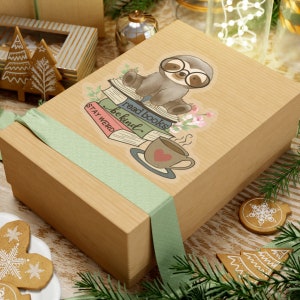 Bookish Sloth Sticker, Reading Sticker, Read Books Be Kind Stay Weird, Cute Nerdy Sloth Sticker, Kindle Ereader Sloth Lover Reader Gift Book image 8