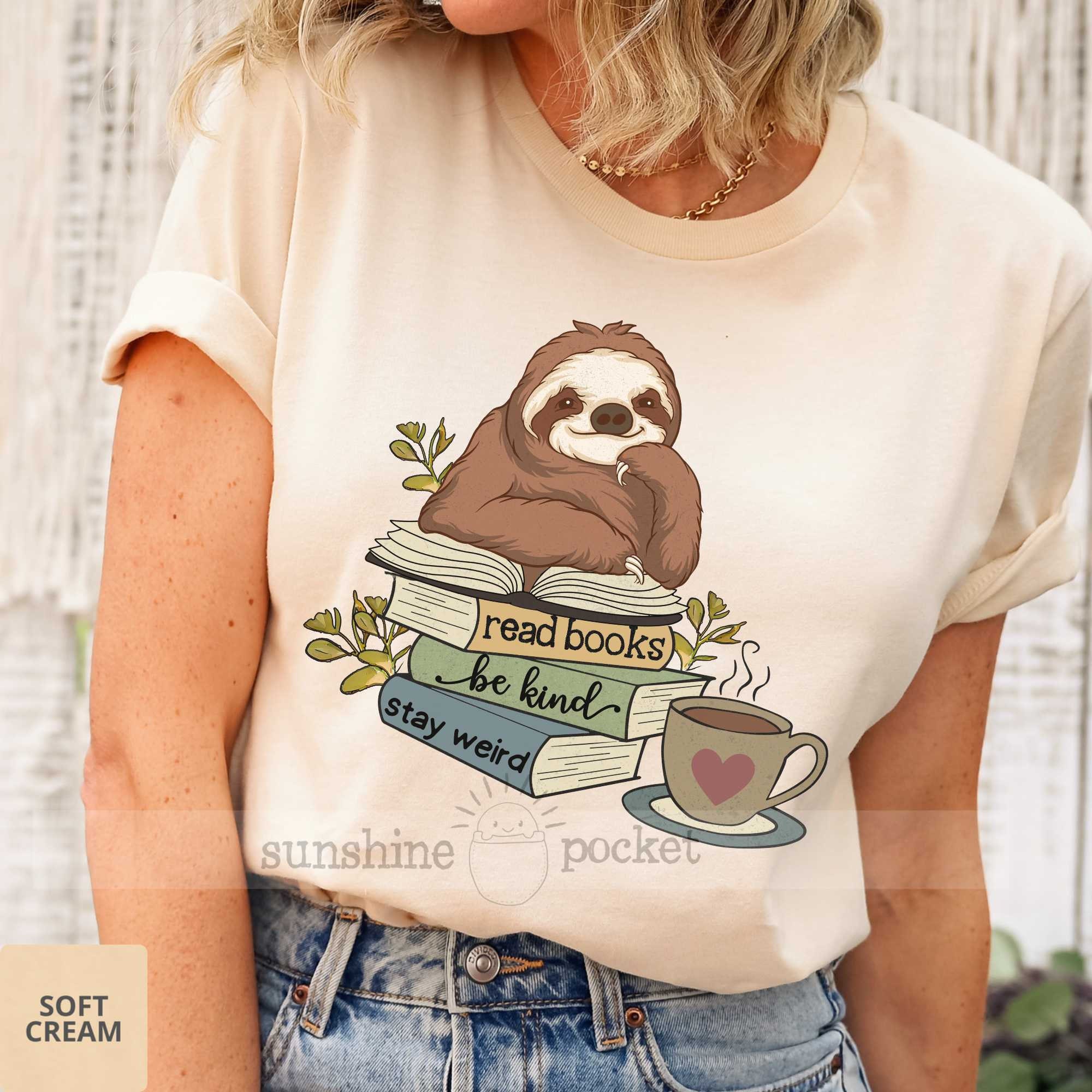 Zoemghc Book Lover T-Shirt For Women - 'Read Books Be Kind Stay Weird' Graphic Tee, Cotton Blend, Bookish Gifts - View #2