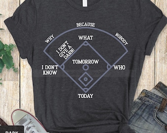 Funny Baseball Shirt, Who's On First T-Shirt, Baseball Field Shirt, Abbot And Costello Meme, Funny Baseball Gift, Baseball Fan Tee Play Ball