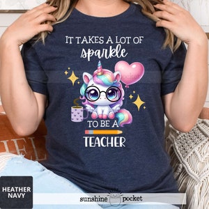 Teacher T-Shirt Unicorn Cute Magic Rainbow Gift Tee Teacher T-Shirt Unicorn Cute Magic Rainbow Gift Tee