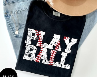 Baseball Play Ball Shirt, Grungey Baseball Shirt, Baseball Season Mom, Distressed Baseball T-Shirt, Game Day, Comfort Colors, Vintage Ball