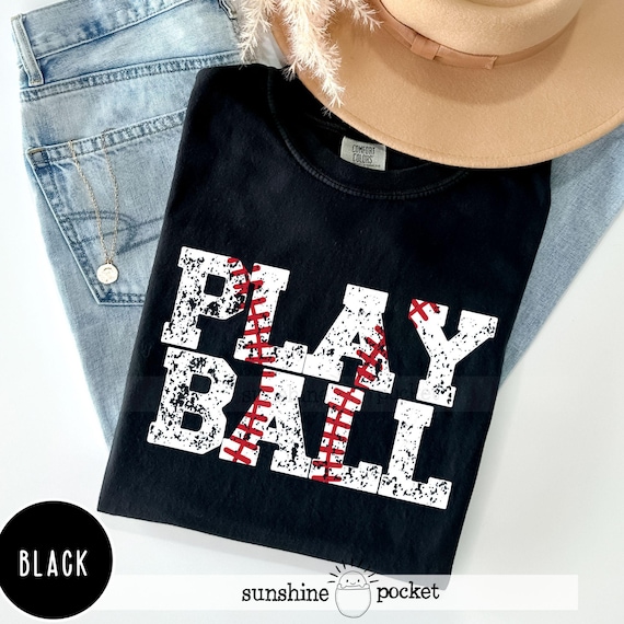 Baseball Play Ball Shirt, Grungey Baseball Shirt, Baseball Season Mom, Distressed Baseball T-Shirt, Game Day, Comfort Colors, Vintage Ball
