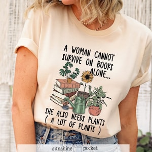 House Plant and Book Lover Shirt, Plantaholic, Bookish, Book and Plant Lover Tee, House Plants and Books Graphic Shirt, Boho, Garden, Summer