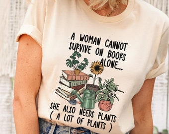 House Plant and Book Lover Shirt, Plantaholic, Bookish, Book and Plant Lover Tee, House Plants and Books Graphic Shirt, Boho, Garden, Summer
