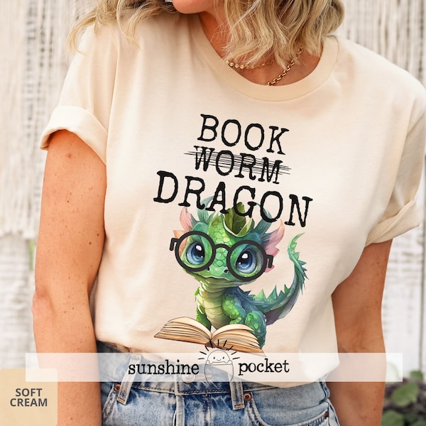 Reading Shirt, Bookworm, Green Dragon Book Shirt, Bookish, Cute Dragon Reading, Book Lover, Dragon Lover Shirt, Epic Fantasy Book Lovers