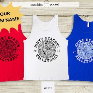 Custom Team Name Volleyball Unisex Tank Tops, Colors Available, Sand Volleyball Team Tanks, Beach Volleyball Top, Custom Team Name Shirts