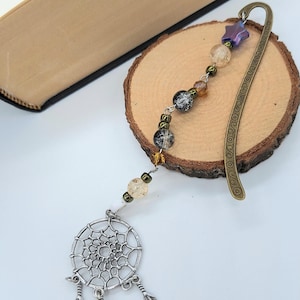 Beaded Bookmark mit Traumfänger | Perlen Lesezeichen für Buchliebhaber | Buchgeschenk | Accessoire für Bücher | Handmade Lesezeichen