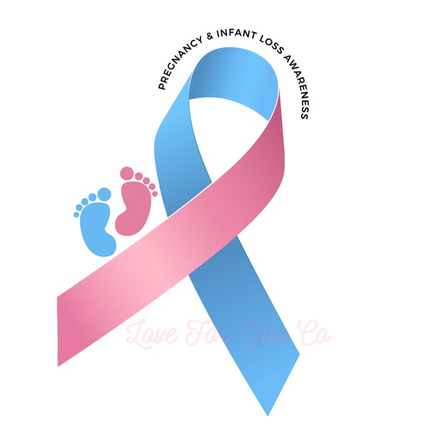 Pregnancy and Infant Loss Awareness Ribbon SVG PNG Digital Download for Sublimation and Vinyl Designs