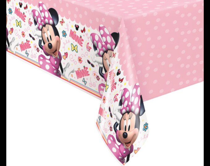 MINNIE MOUSE Plastic Tablecloth - Rectangle Tablecloth, Plastic Table ...