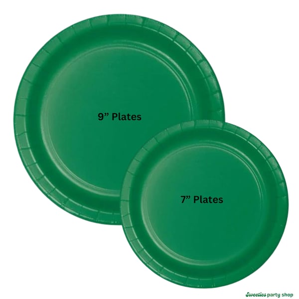 GREEN PAPER PLATES, Party Plates, Disposable Plates, Dinner Plates, Lunch Plates, Dessert Plates, Cake Plates - S014