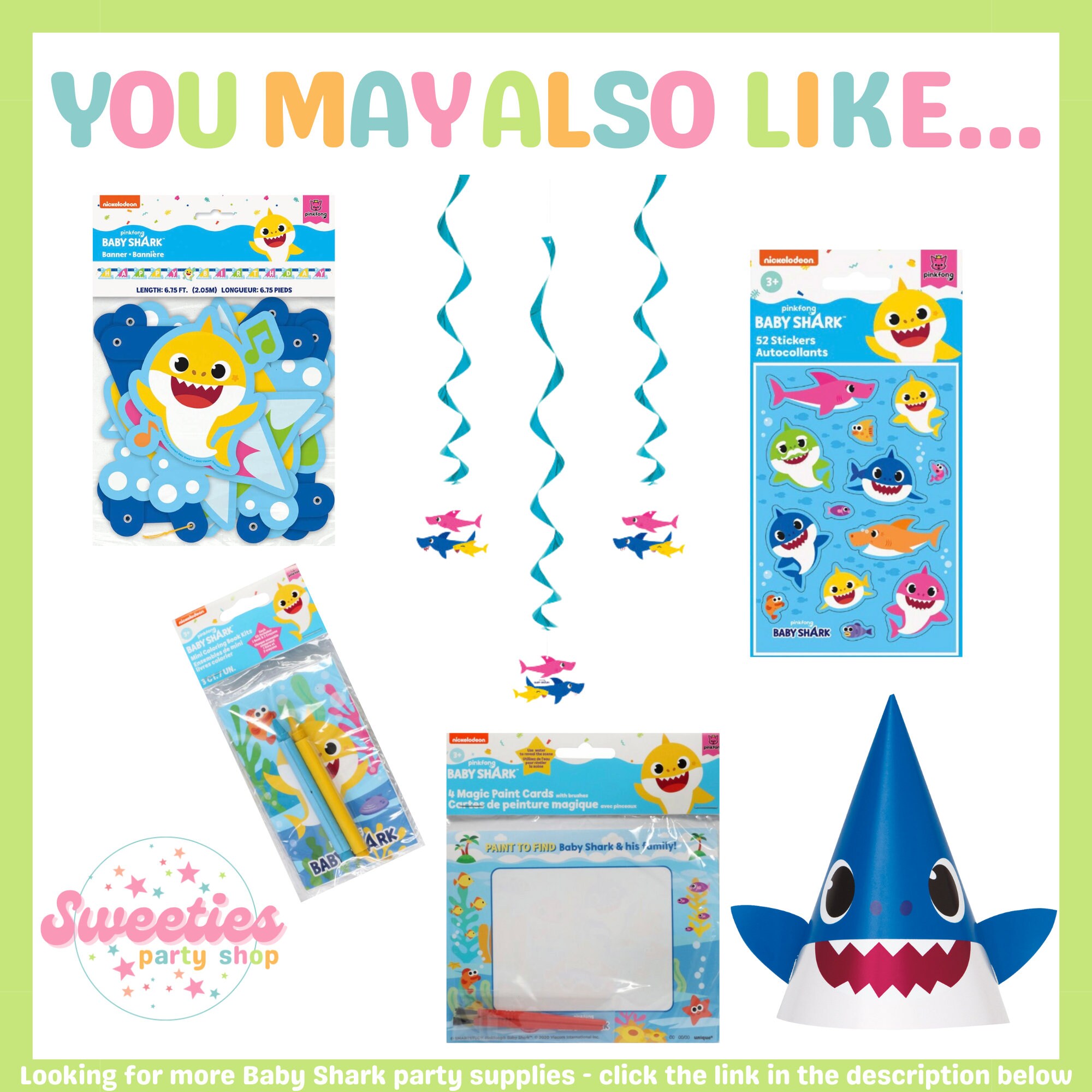 BABY SHARK Sticker Sheets, Baby Shark Decoration, Baby Shark Birthday ...