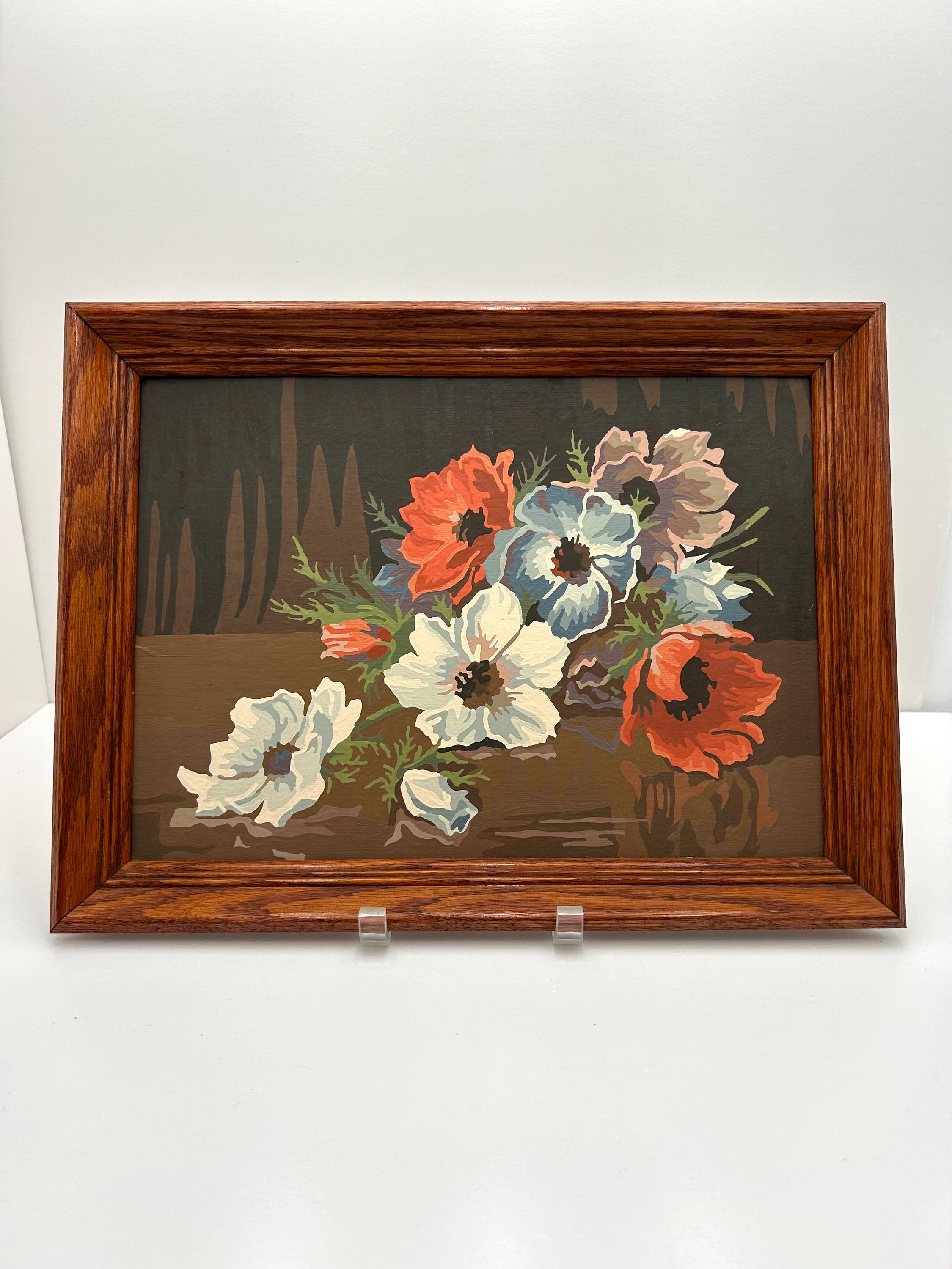Poppy Flower Vintage Paint by Number Wall Art