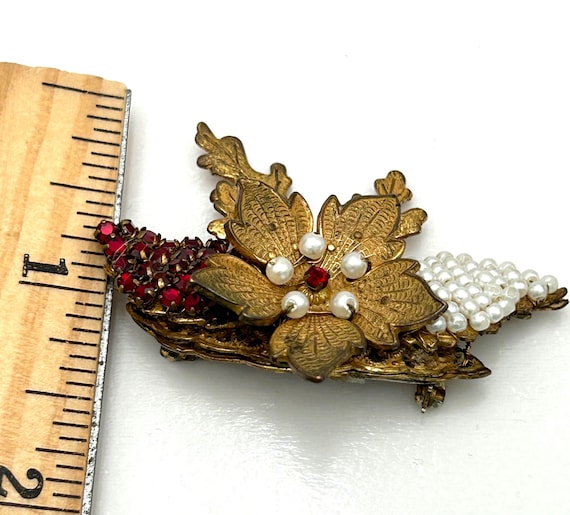 Miriam Haskell Signed Gold Tone with Small Pearls… - image 9