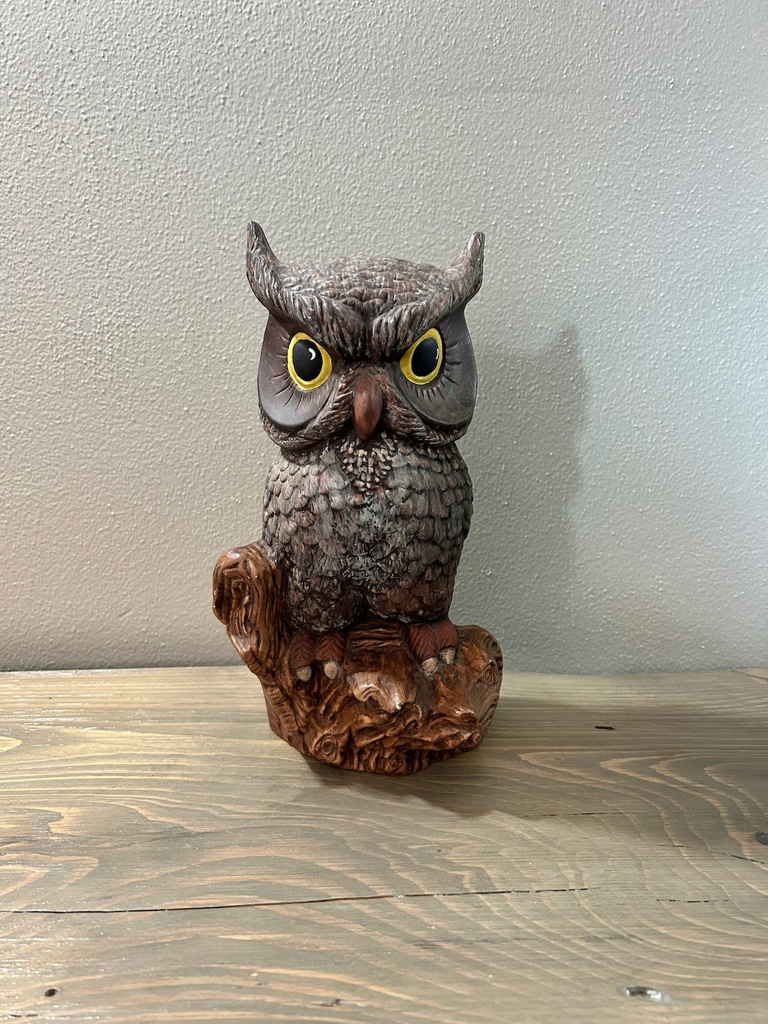 Ceramic Hobbyist Piece Large Hand Painted Owl Etsy