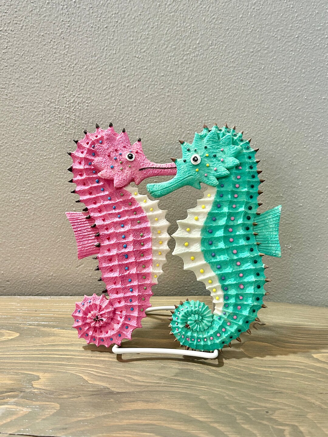 Grandma's Bathroom Resin Seahorse Wall Decor in Pink and Etsy