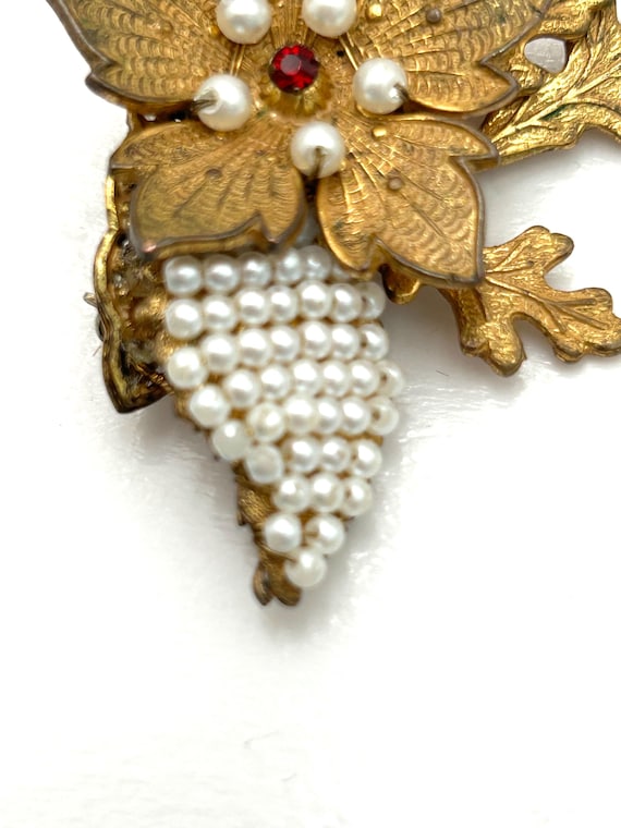 Miriam Haskell Signed Gold Tone with Small Pearls… - image 7