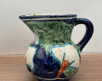 Talavara T. Ruth Mexican Pottery Pitcher with Calla Lilies